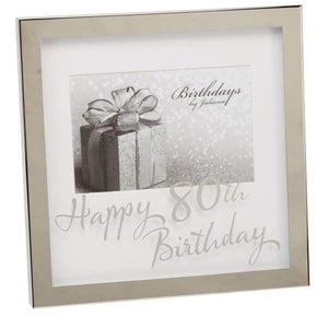 80th birthday silver-plated 6" x 4" photo frame