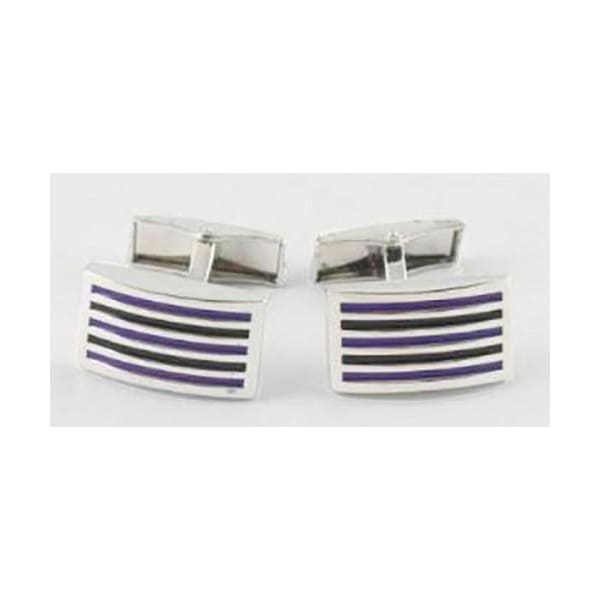 Cufflinks - Blue and Silver Stripe
