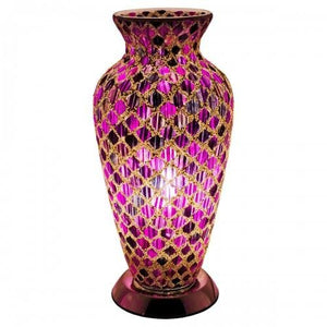 Mosaic Glass Vase Lamp - Pink Rose - HOME - Lamp