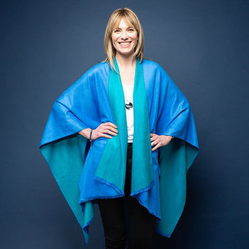 Beautiful Cashmere-Feel Reversible Poncho Wraps - Fine & Sandy