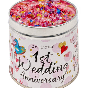 1st Wedding Anniversary Candle - fineandsandy