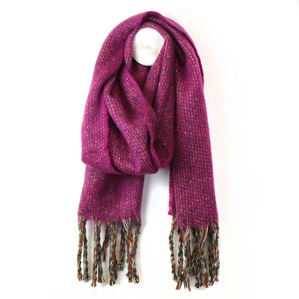 Magenta Chunky Stitch Scarf