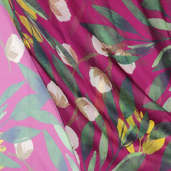 Aubergine & Green Botanical Scarf - Peace of Mind