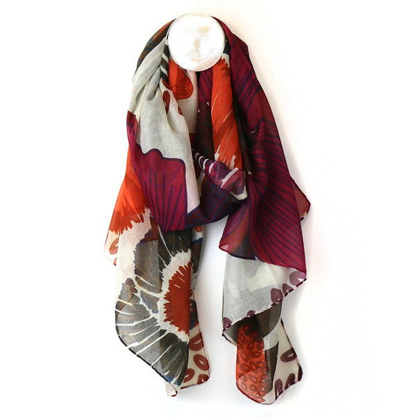 Deep Red Mix Poppy Scarf - Peace of Mind