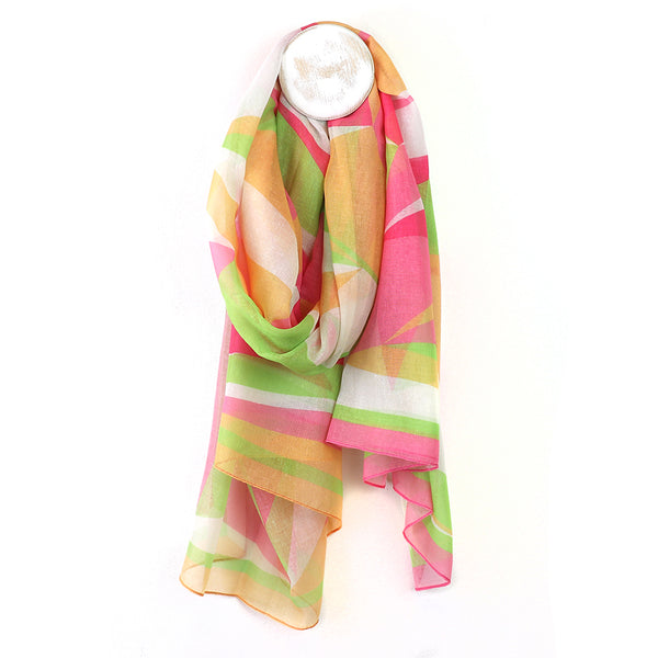 Pink Brights Abstract Mix Scarf