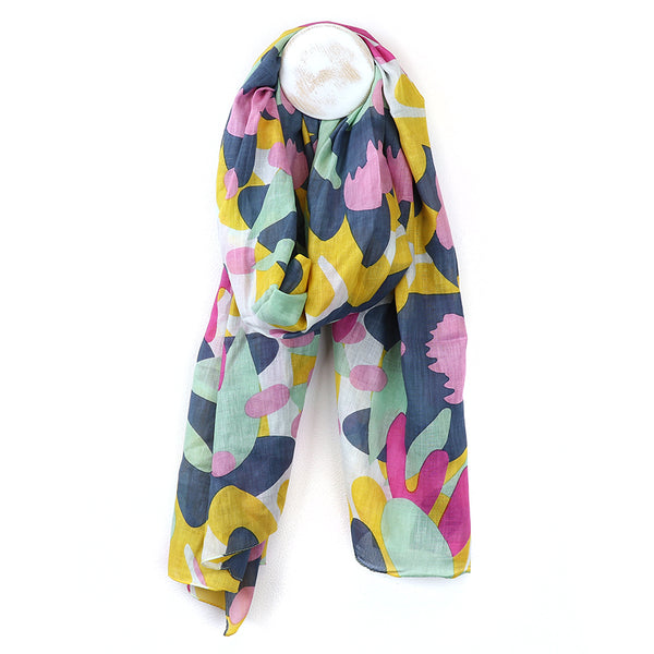 Blue/Pink Abstract Mix Scarf