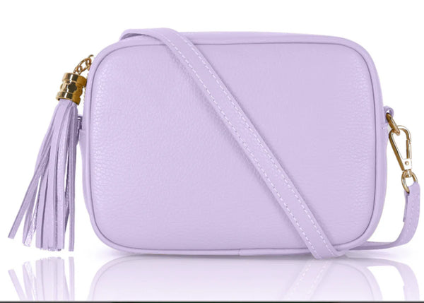 Lilac Tassel Handbag In Italian Leather