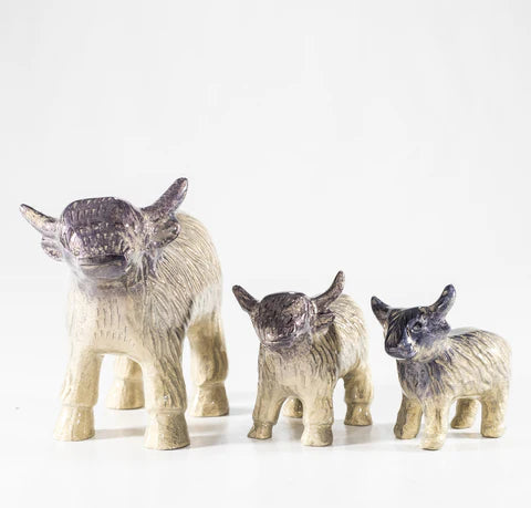 Brushed Grey/Silver  Highland Cow Large