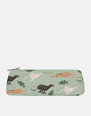 Fast Dogs Vegan Leather Pencil Case By Fenella Smith