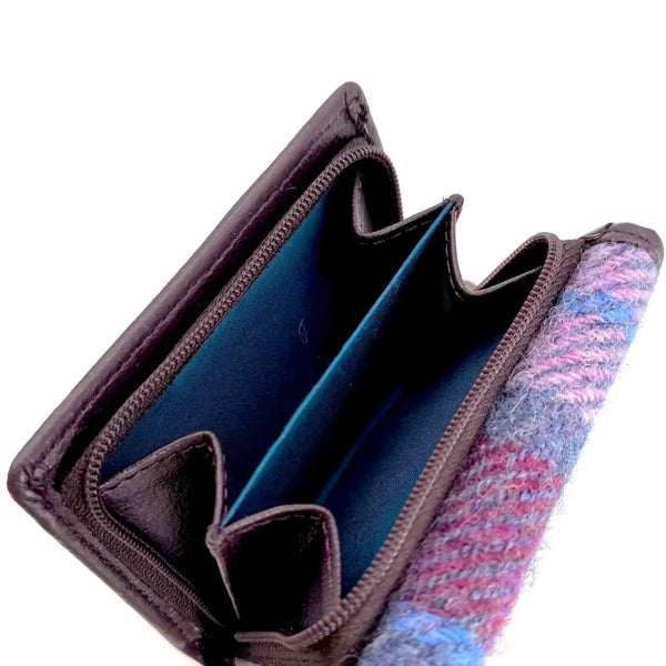 Trifold Purse in Pastel Pink - Harris Tweed