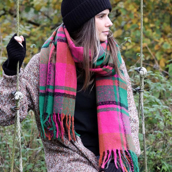 Brights & Pink Checked Scarf