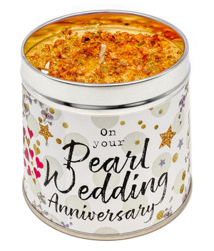 Pearl Wedding Anniversary Candle