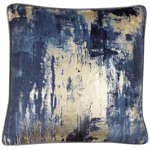 Gold Foil Cushion - Blue - Malini