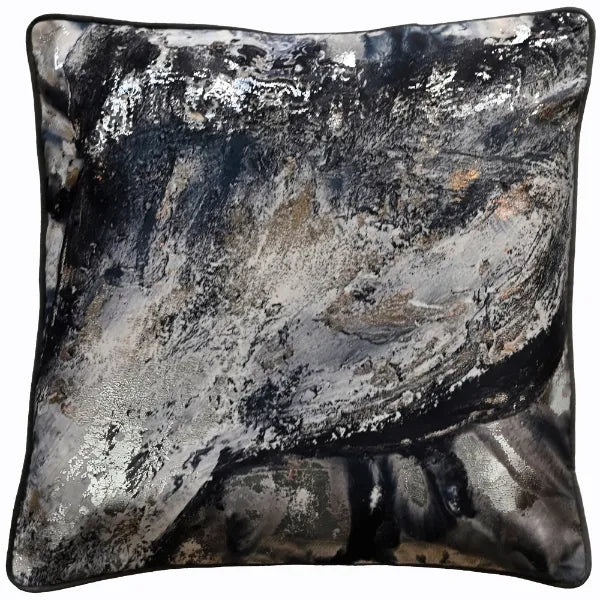 Black Foil Cushion - Storm Black - Malini