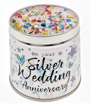 Silver Wedding Anniversary Candle