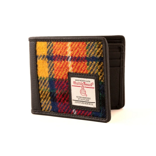 Trifold Harris Tweed Wallet Saffron check