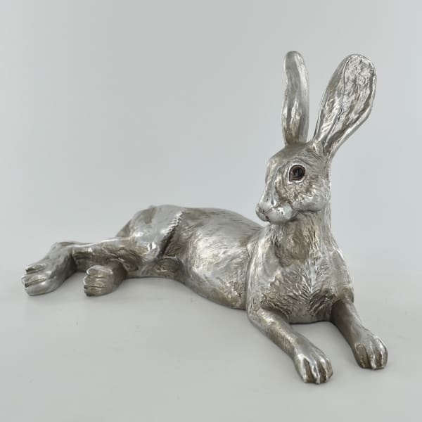 Antique Effect Silver Coloured Bluebell Hare - fineandsandy