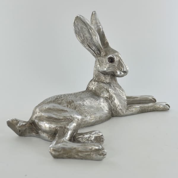 Antique Effect Silver Coloured Bluebell Hare - fineandsandy