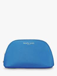 Azure Blue Vegan Leather Oyster Cosmetic Case by Fenella Smith