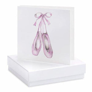 Ballet Shoes Silver Earrings On Designer Card by Crumble and Core - fineandsandy