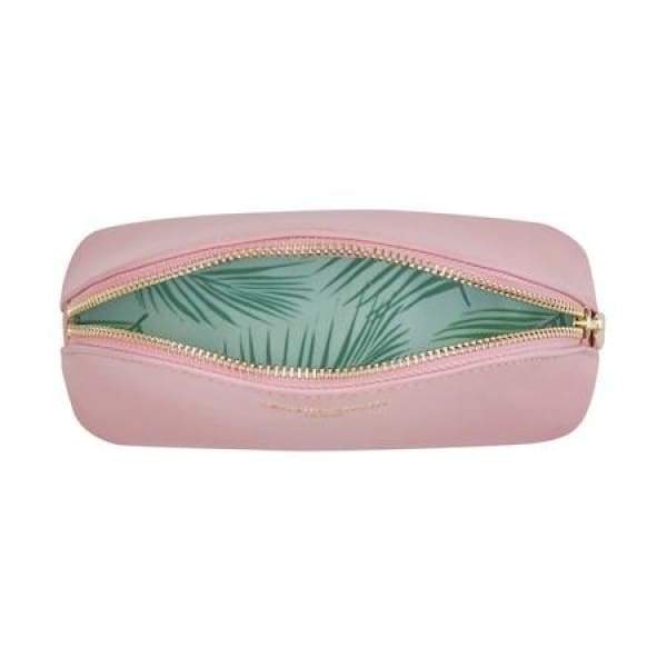 Blush Pink Vegan Leather Oyster Cosmetic Case by Fenella Smith - fineandsandy