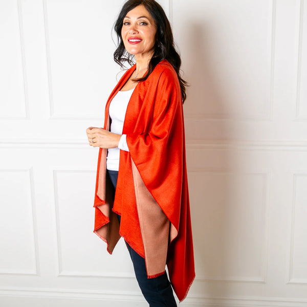 Cinnamon & Fudge Tess Reversible Poncho Wrap by Tilley & Grace - fineandsandy