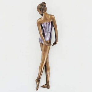 Coloured Bronze Cold Cast Ballerina Wall Plaque - 25cm - fineandsandy