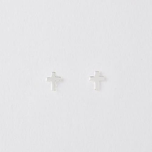 Dove Cross Silver Earrings On Designer Card by Crumble and Core - fineandsandy