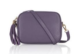 Mulled Grape Tassel Handbag In Italian Leather