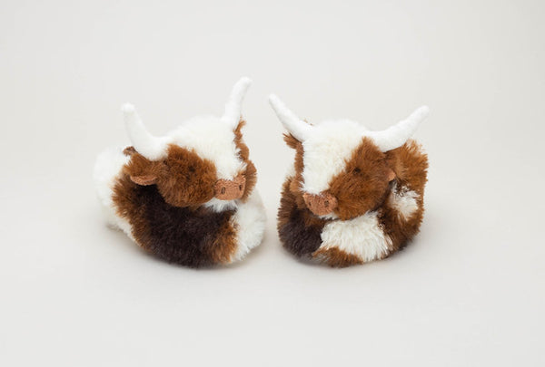 Longhorn Texas Coo Slippers - Brown & Cream