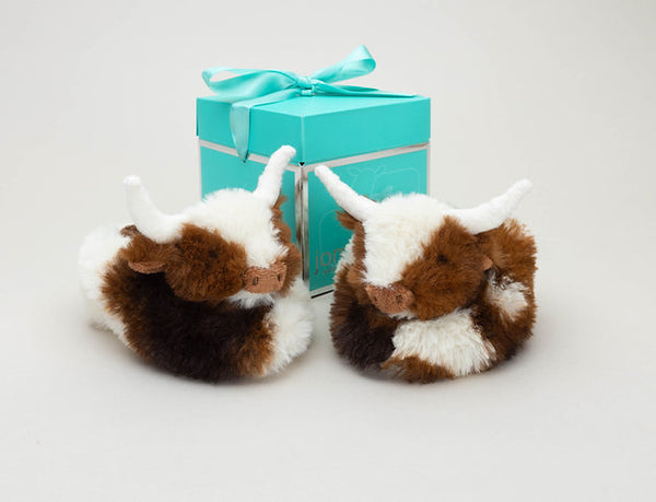 Longhorn Texas Coo Slippers - Brown & Cream