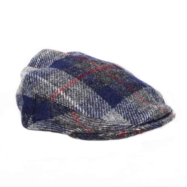 Flat Cap - Blue Check Harris Tweed - fineandsandy