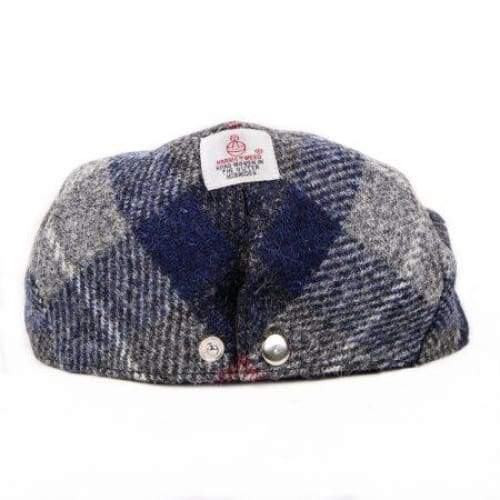 Flat Cap - Blue Check Harris Tweed - fineandsandy