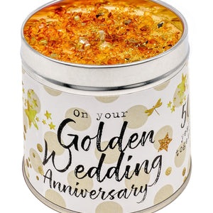 Golden Wedding Anniversary Candle - fineandsandy