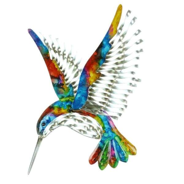 Hand Painted Rainbow Colour MetalHummingbird - fineandsandy