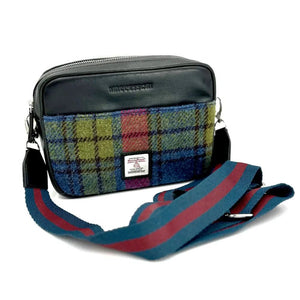 Harris Tweed Camera Bag - Blue & Pink Check - fineandsandy