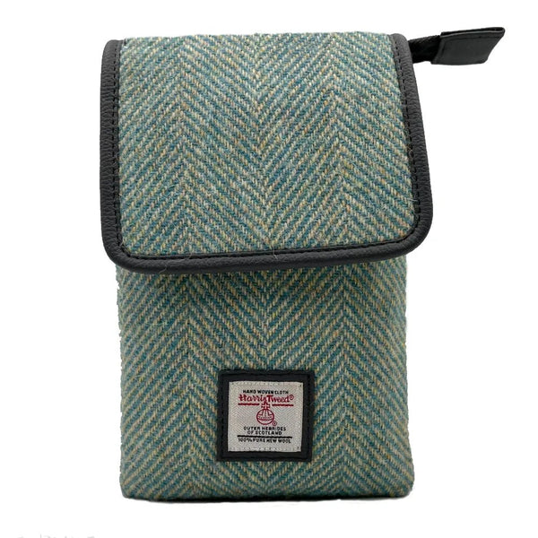 Harris Tweed Mini Crossbody Bag - Turquoise Herringbone - fineandsandy