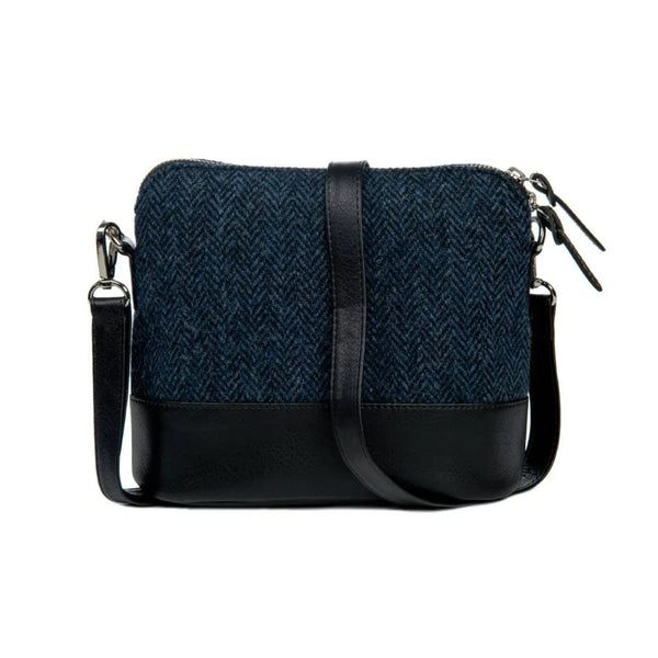 Harris Tweed - Square Shoulder Bag - Blue - fineandsandy