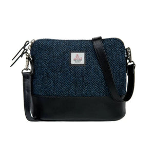 Harris Tweed - Square Shoulder Bag - Blue - fineandsandy