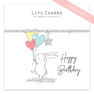 Hoppy Birthday Rosey Rabbits Bracelet - fineandsandy