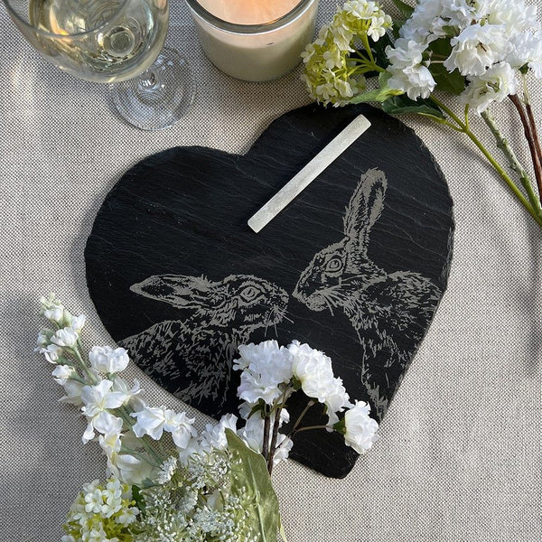 Kissing Hares Slate Cheese Board & Chalk - fineandsandy