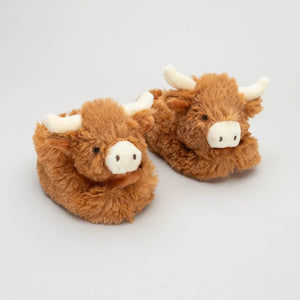 Longhorn Coo Slippers - Brown - fineandsandy