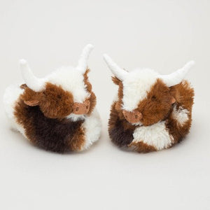 Longhorn Texas Coo Slippers - Brown & Cream - fineandsandy