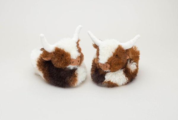 Longhorn Texas Coo Slippers - Brown & Cream - fineandsandy