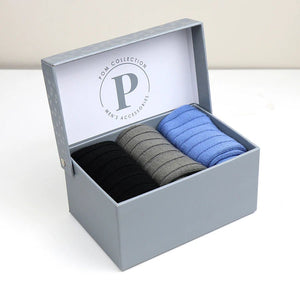 Men's Gift box of socks - Blue Mix - fineandsandy