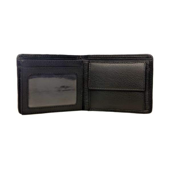 Men's Tri - fold Wallet - Blue Herringbone Harris Tweed - fineandsandy