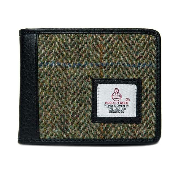 Men's Tri - fold Wallet - Country Green Harris Tweed - fineandsandy