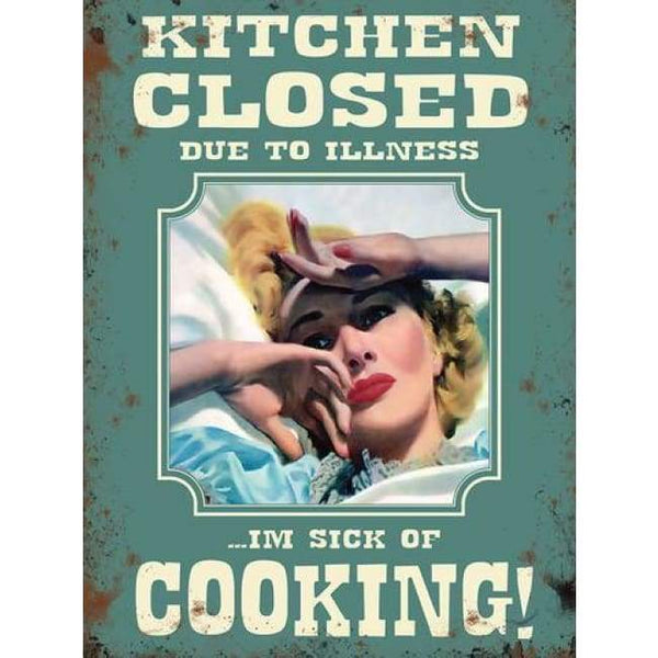 Metal Sign Small... Kitchen Closed by Original Metal Company - fineandsandy