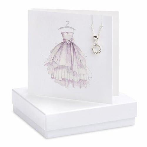 Party dress Card with Cubic Zirconia Necklace on Designer Card by Crumble and Core - fineandsandy