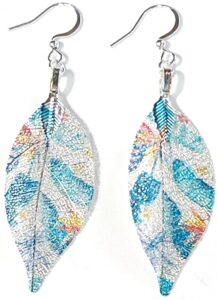 Pure Leaf Earrings - Blue Pastel Mix - fineandsandy